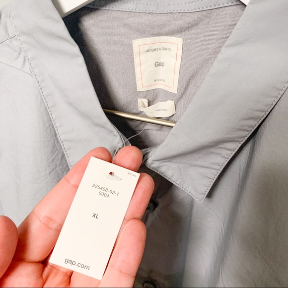 Gap Gray Stripe Button-Down Shirt XL - Picture 3 of 7